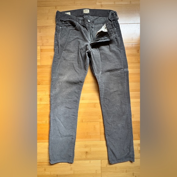 J. Crew Men's Charcoal Straight corduroys - Picture 2 of 7
